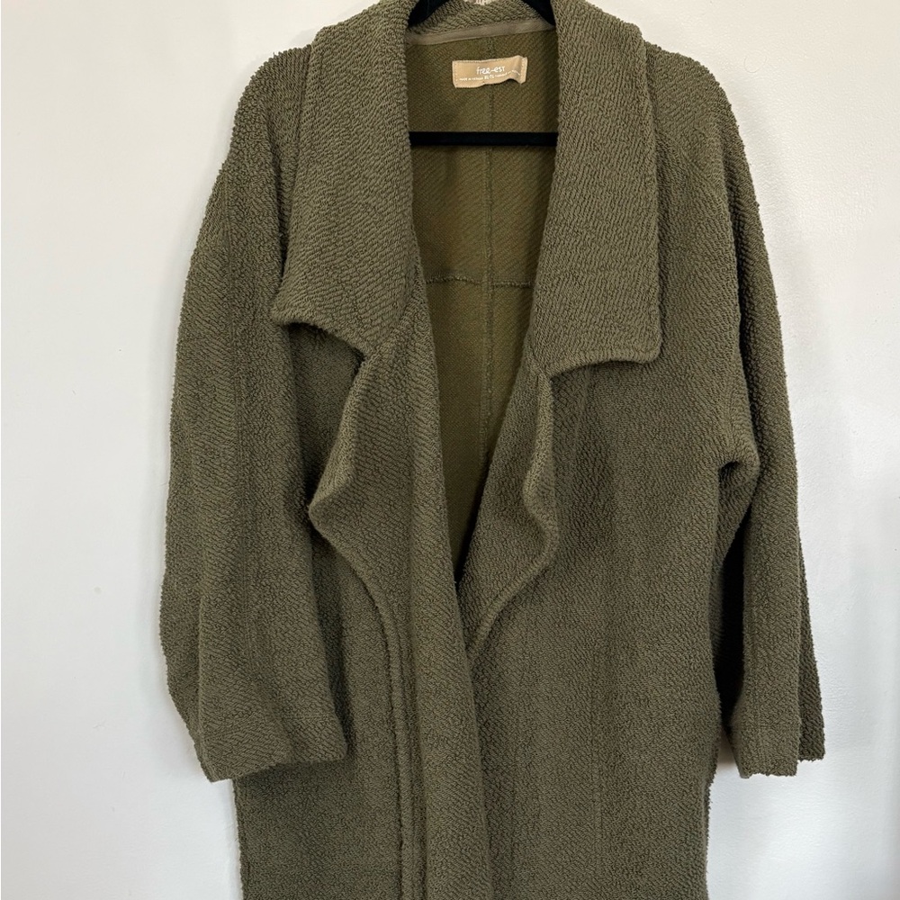 Free People Olive Green Cardigan Sweater